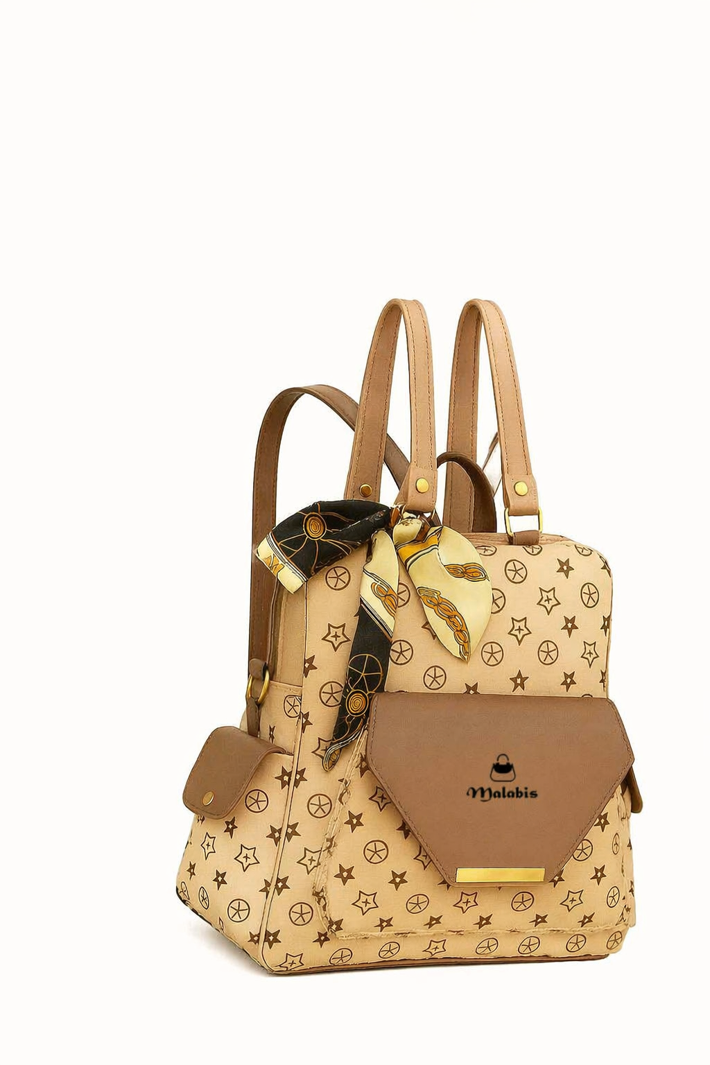 Malabis.Bags Blush Pink Printed Backpack for Women