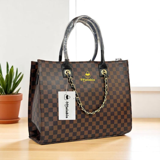 Malabis.bags Checkered Chain Tote β Premium Everyday Carry