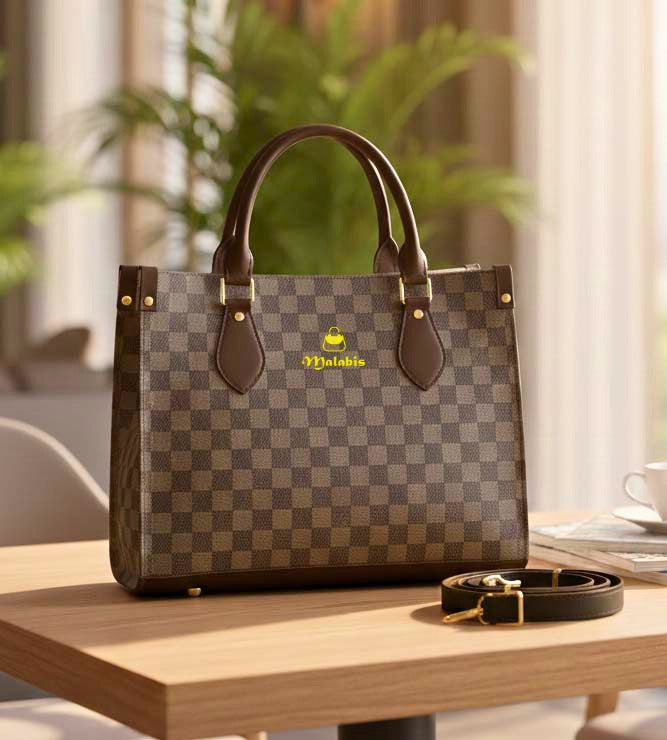 Malabis.bags Checkered Structured Handbag – Premium Everyday Style